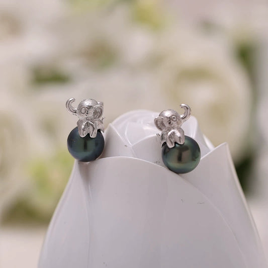 Adorable Elephant Earring Studs Setting in S925 Sterling Silver