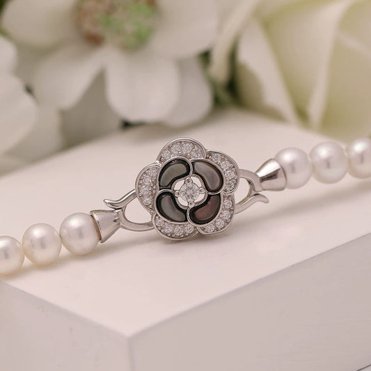 Camellia Clasp Setting in  S925 Sterling Silver for DIY Pearl Jewelry