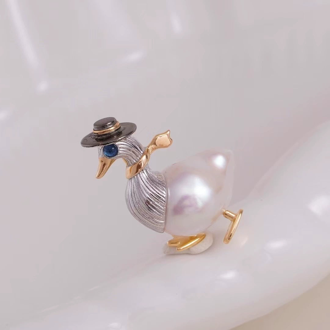Duck Baroque  S925 Sterling Silver Pendant Setting  DIY Jewelry Setting